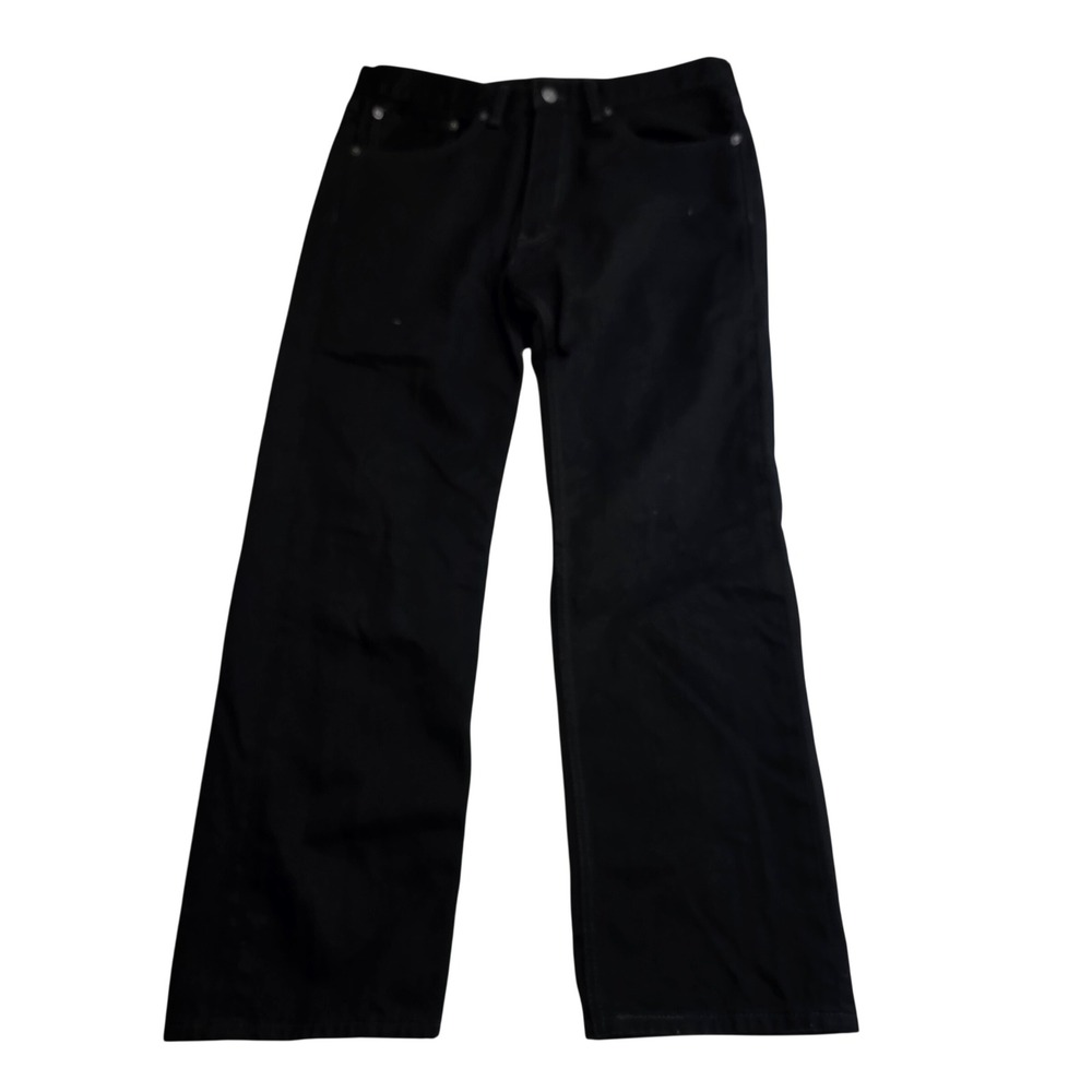 Levi's 505 Regular Fit Jeans Mens 35x30 Black Straight Leg Denim